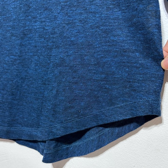 Madewell Blue Long Sleeves 100% Linen Boxy Tee Size Small - Picture 3 of 8